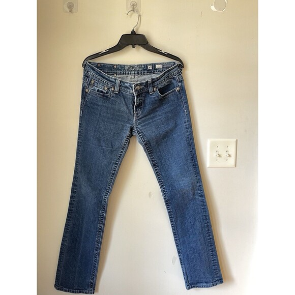 Miss Me Style JP6048T3 Straight Chain Studs Fleet De Lis Blue Jeans Size 30 - Picture 13 of 14